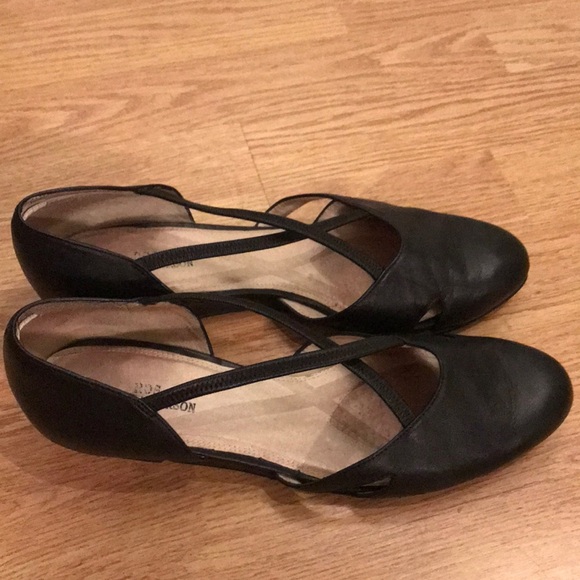 Ros Hommerson Black Leather miniwedge shoes - Picture 2 of 7